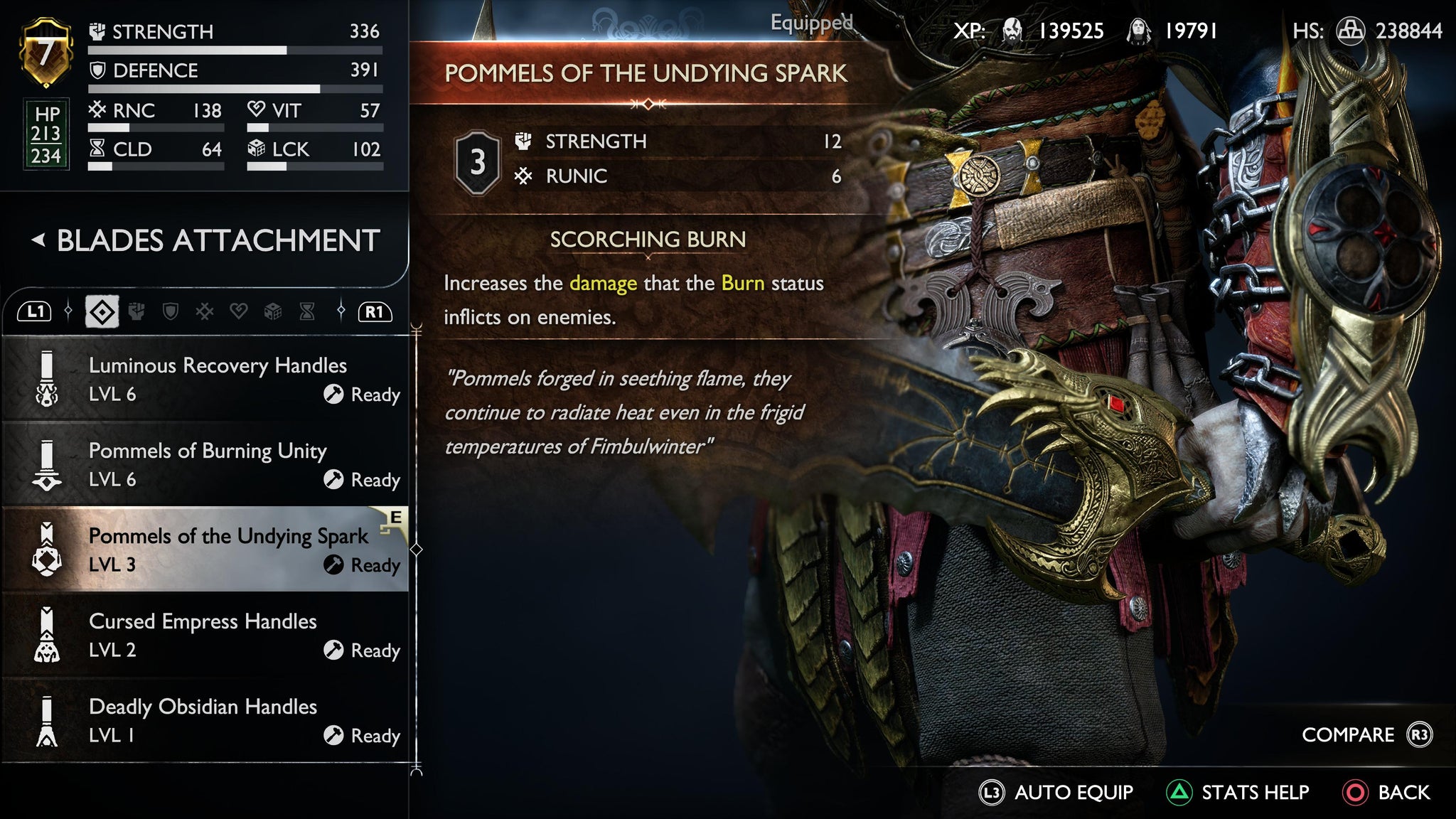 Kratos holding the Pommels of the Undying Spark in God of War Ragnarok - 6