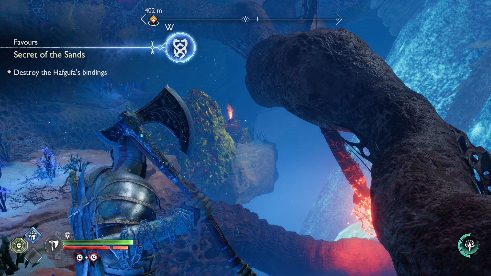 Kratos clearing a path with a flaming pot during Secret of the Sands in God of War Ragnarok - 20