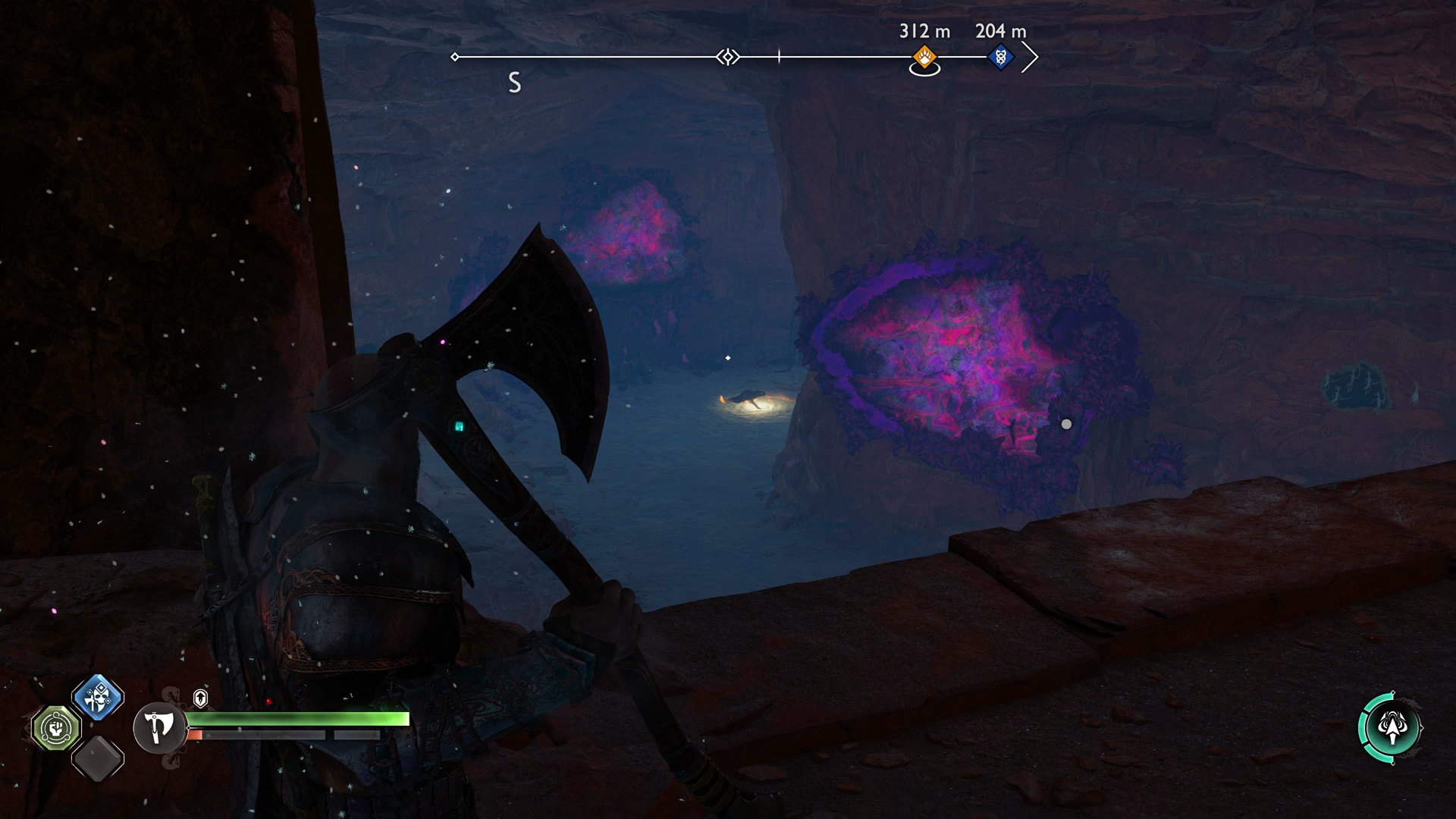 Kratos getting a vantage point on an Ormr in God of War Ragnarok