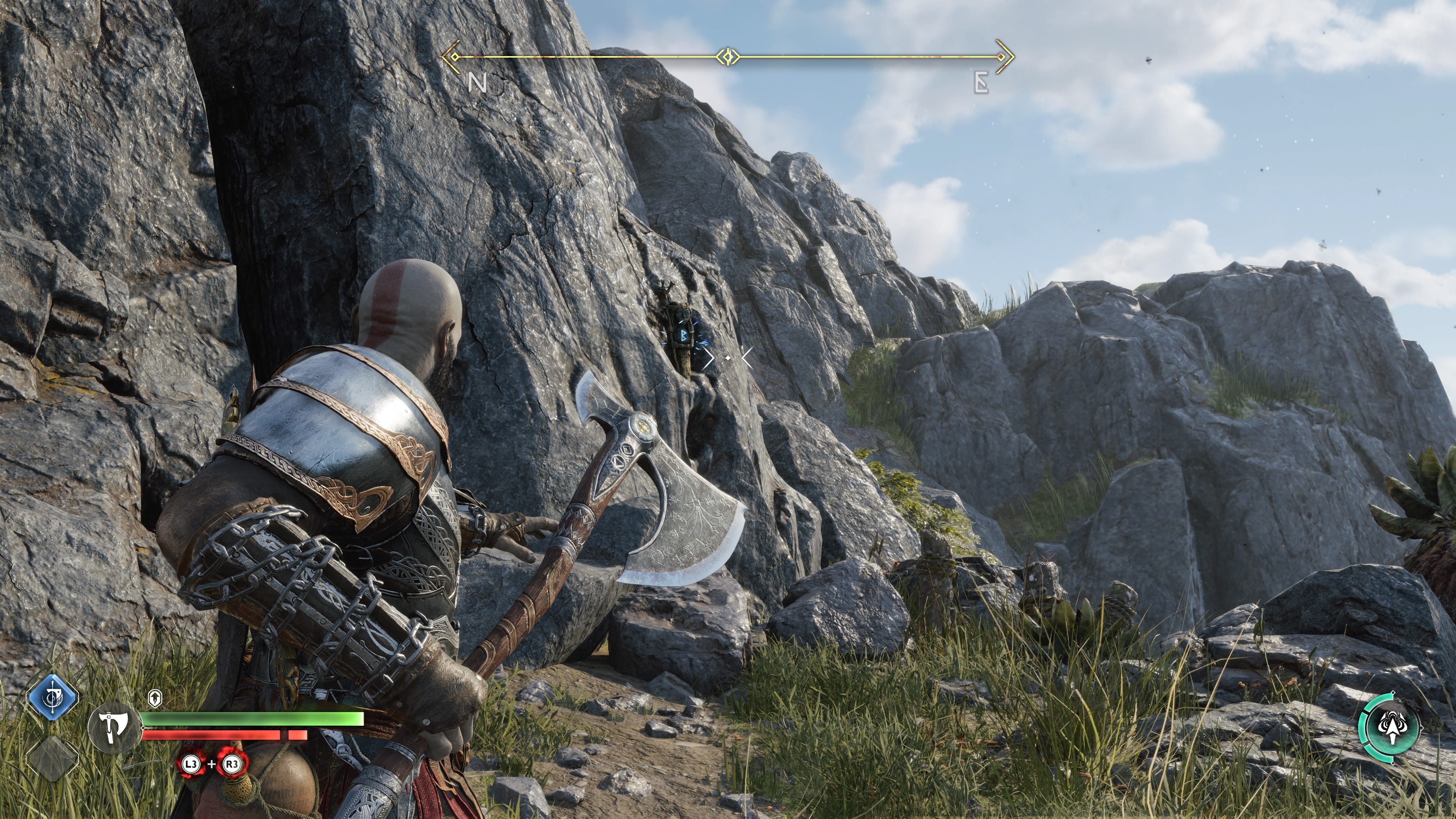 The first idol statue that unseals the Nornir Chest on top of The Forge in God of War Ragnarok