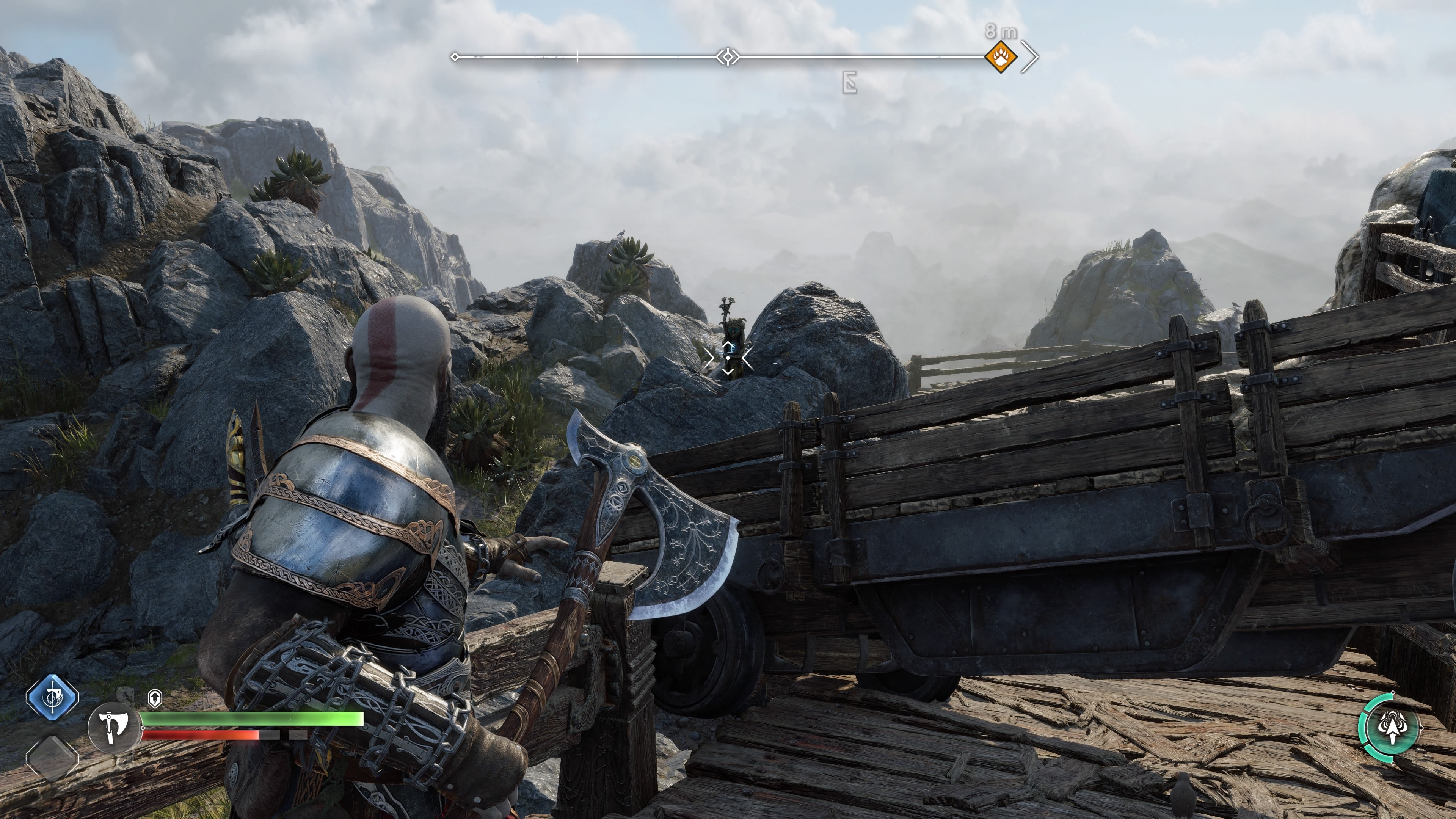 The third idol statue that unseals the Nornir Chest on top of The Forge in God of War Ragnarok