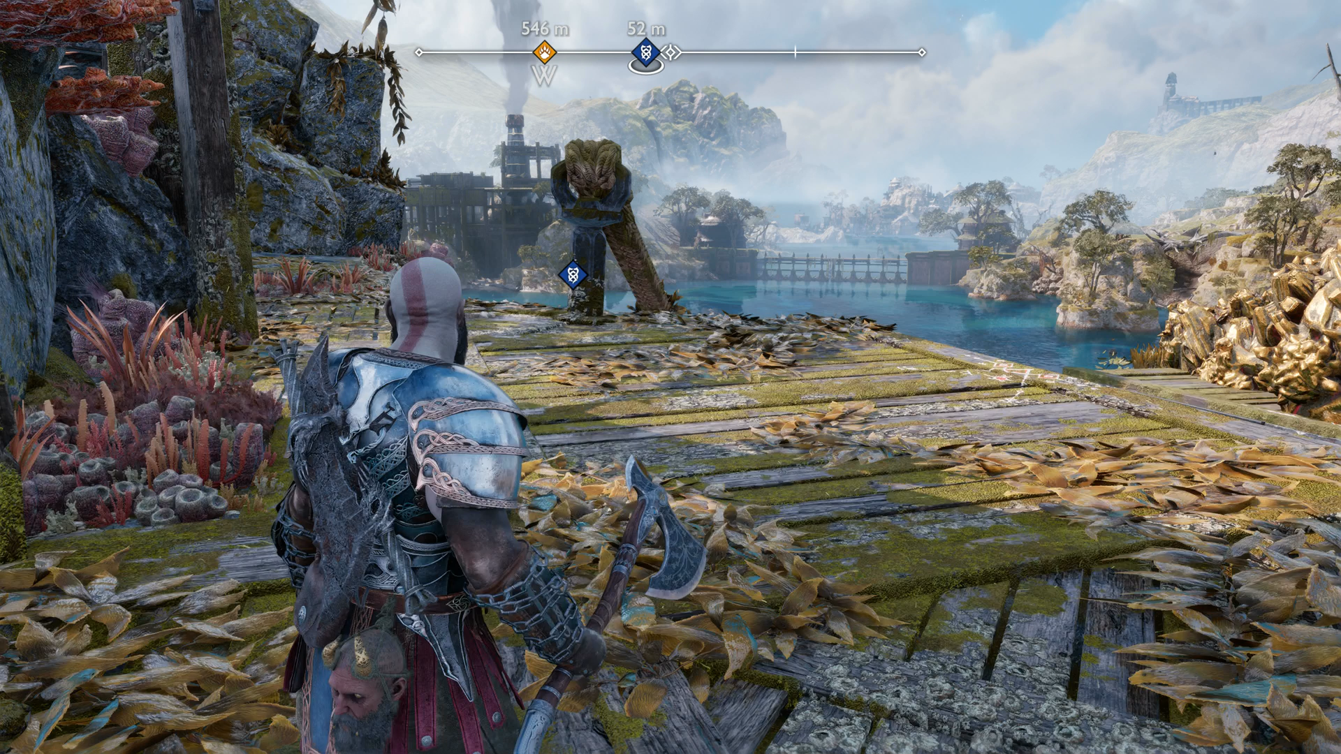 Kratos getting ready to cut the second shackle in the Weight of Chains quest in God of War Ragnarok