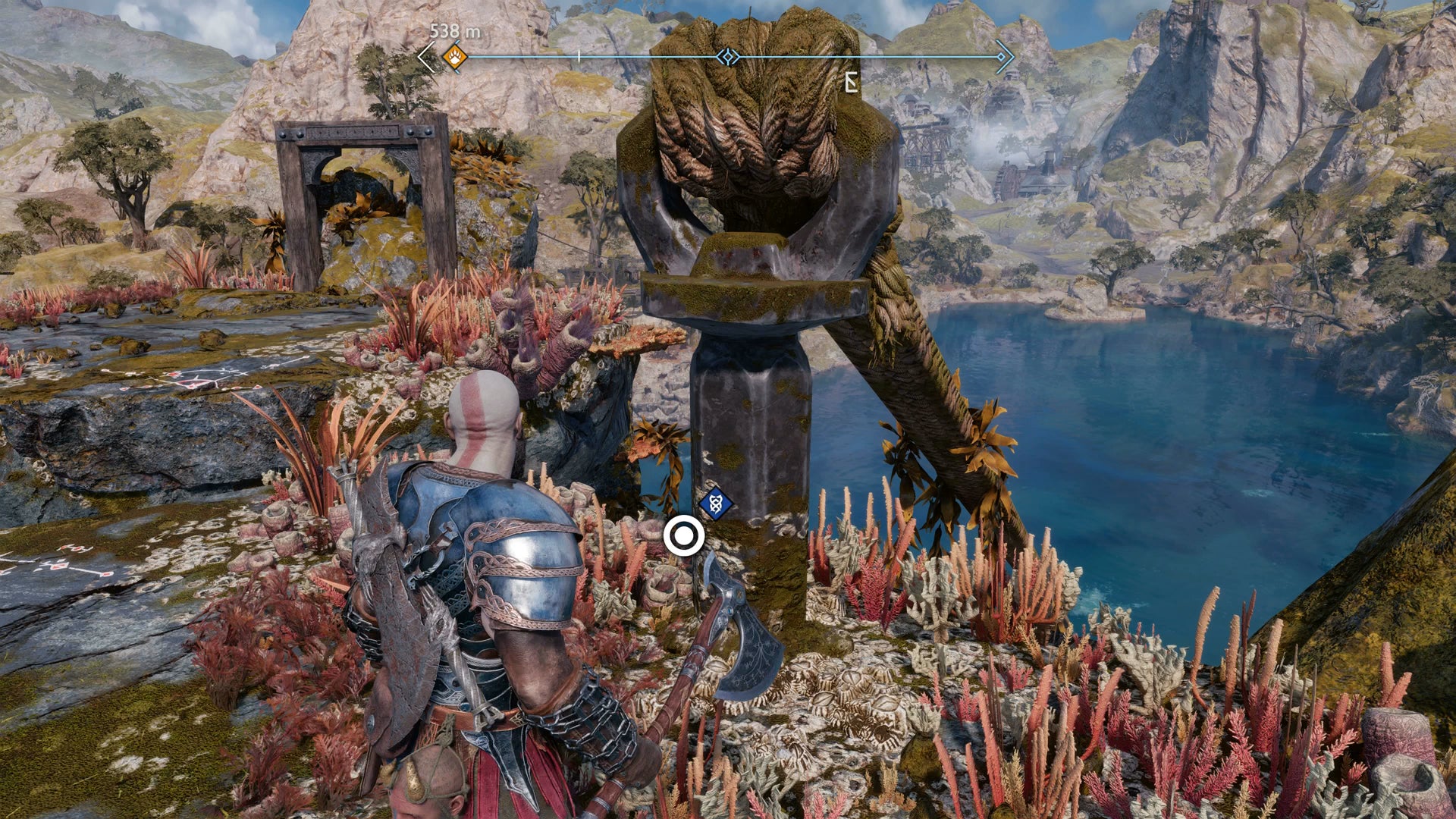 Kratos preparing to cut the final chain in the Weight of Chains quest in God of War Ragnarok - 20