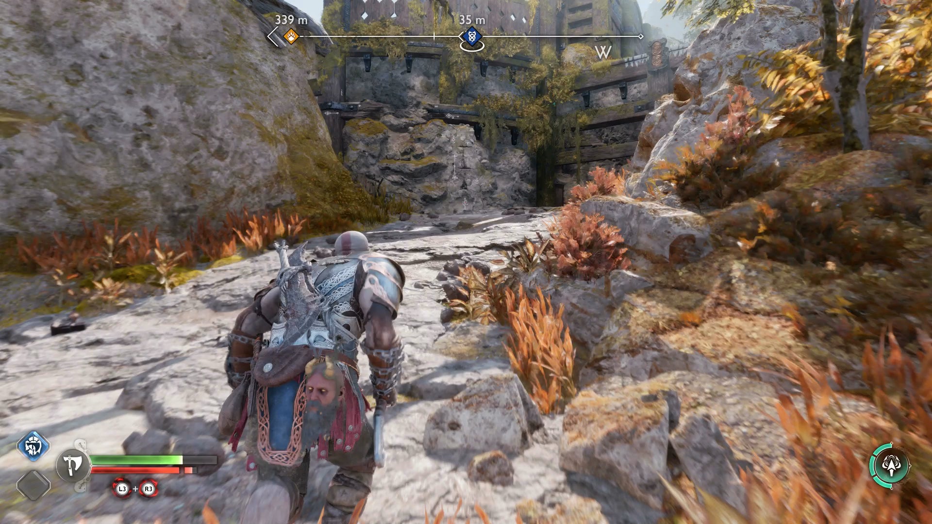 Kratos running along the path to the Watchtower in God of War Ragnarok - 9