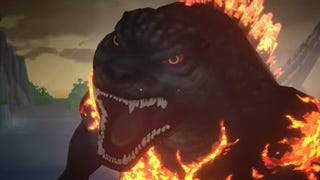 A mid-roar Godzilla in Dave the Diver