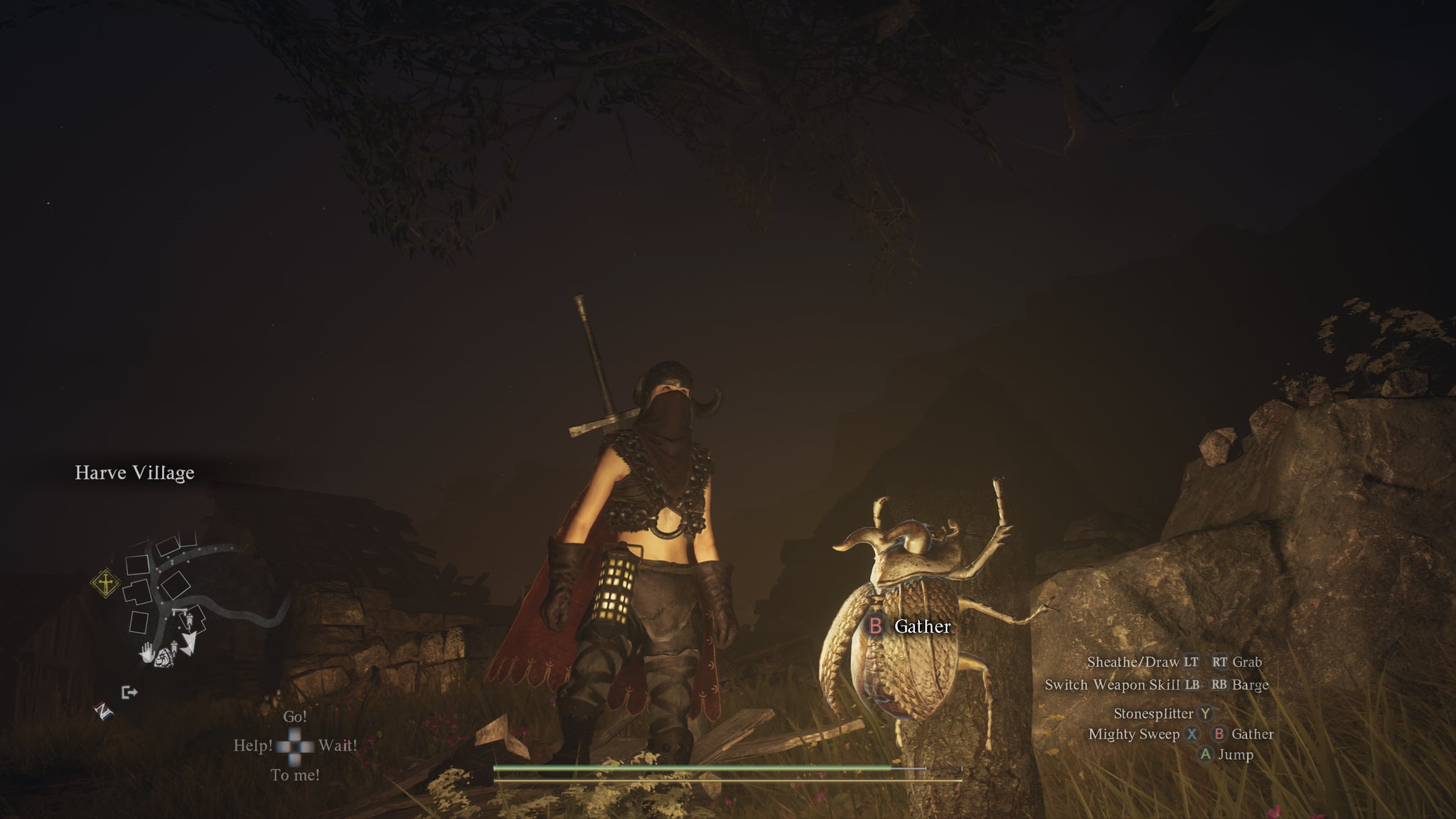 A golden trove beetle on a rock in Dragon's Dogma 2. - 5