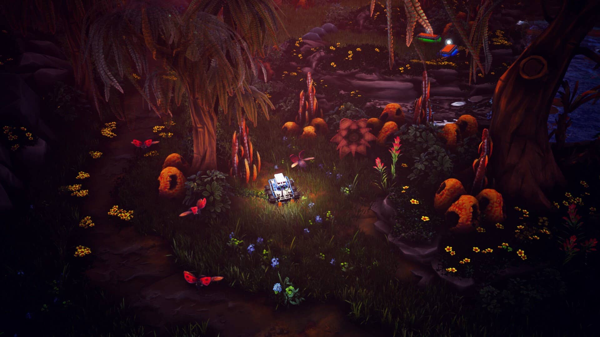 Trundling your rover through a dense forest in Good Boy.