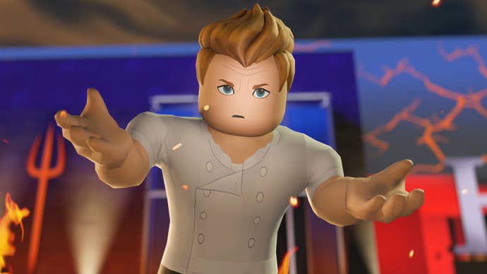 Gordon Ramsay in Roblox Hells Kitchen