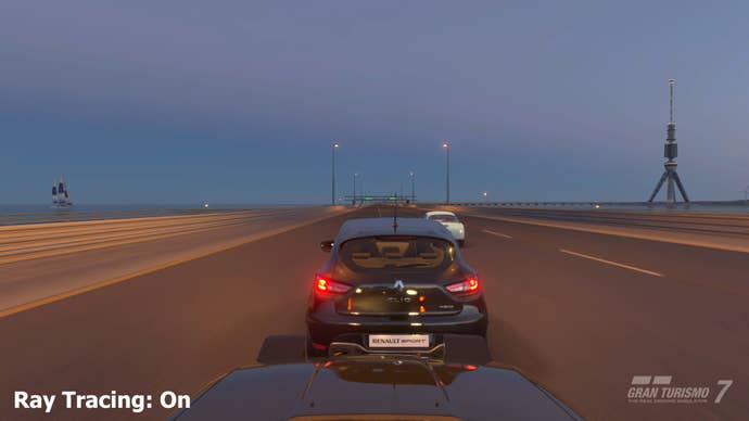 RT on in GT7: you can see the POV car’s reflection on the car ahead, and vice versa.