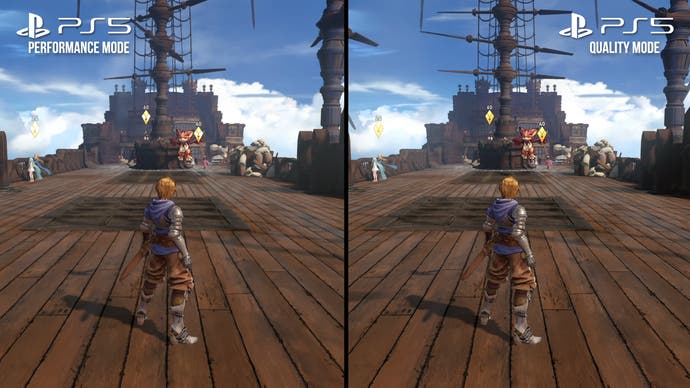 granblue fantasy: relink screenshot showing performance vs quality mode on ps5