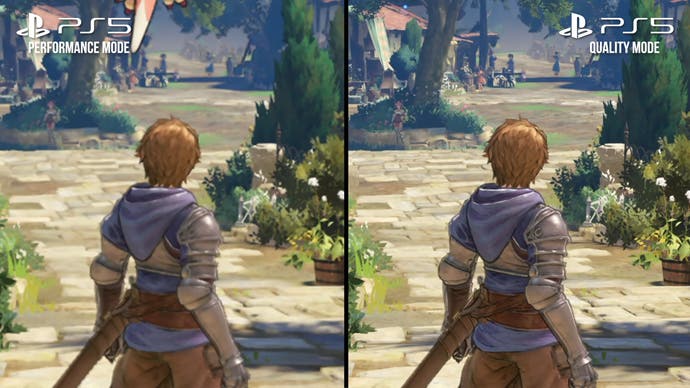 granblue fantasy: relink screenshot showing performance vs quality mode (zoomed in) on ps5