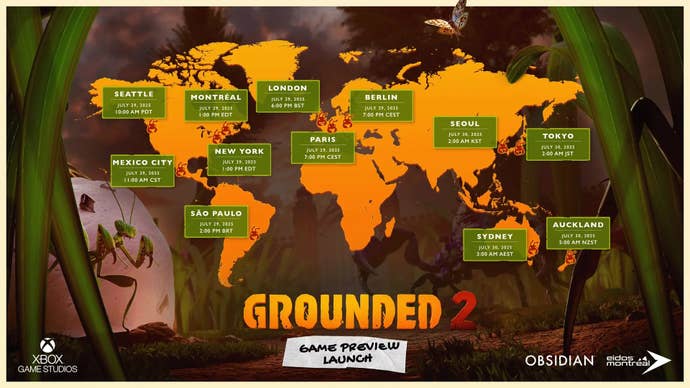 A world map showing grounded 2 release times in different regions.