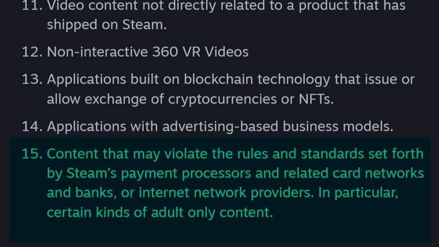 New Steam guideline on adult content