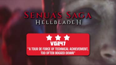 Hellblade 2 review header that reads: "A tour de force of technical achievement, too often bogged down" - 3 stars