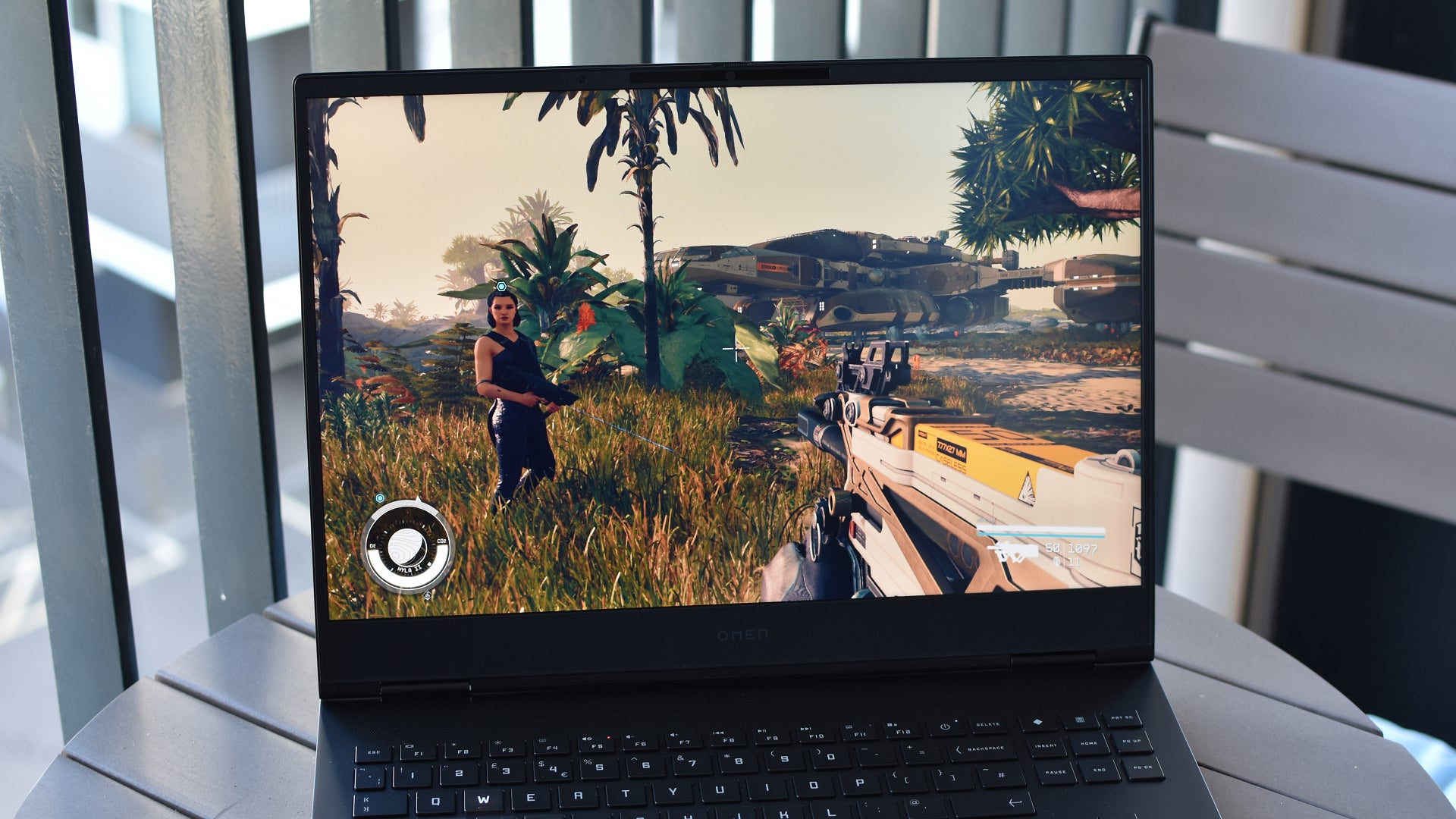 Starfield running on the HP Omen Transcend 16 gaming laptop. - 5