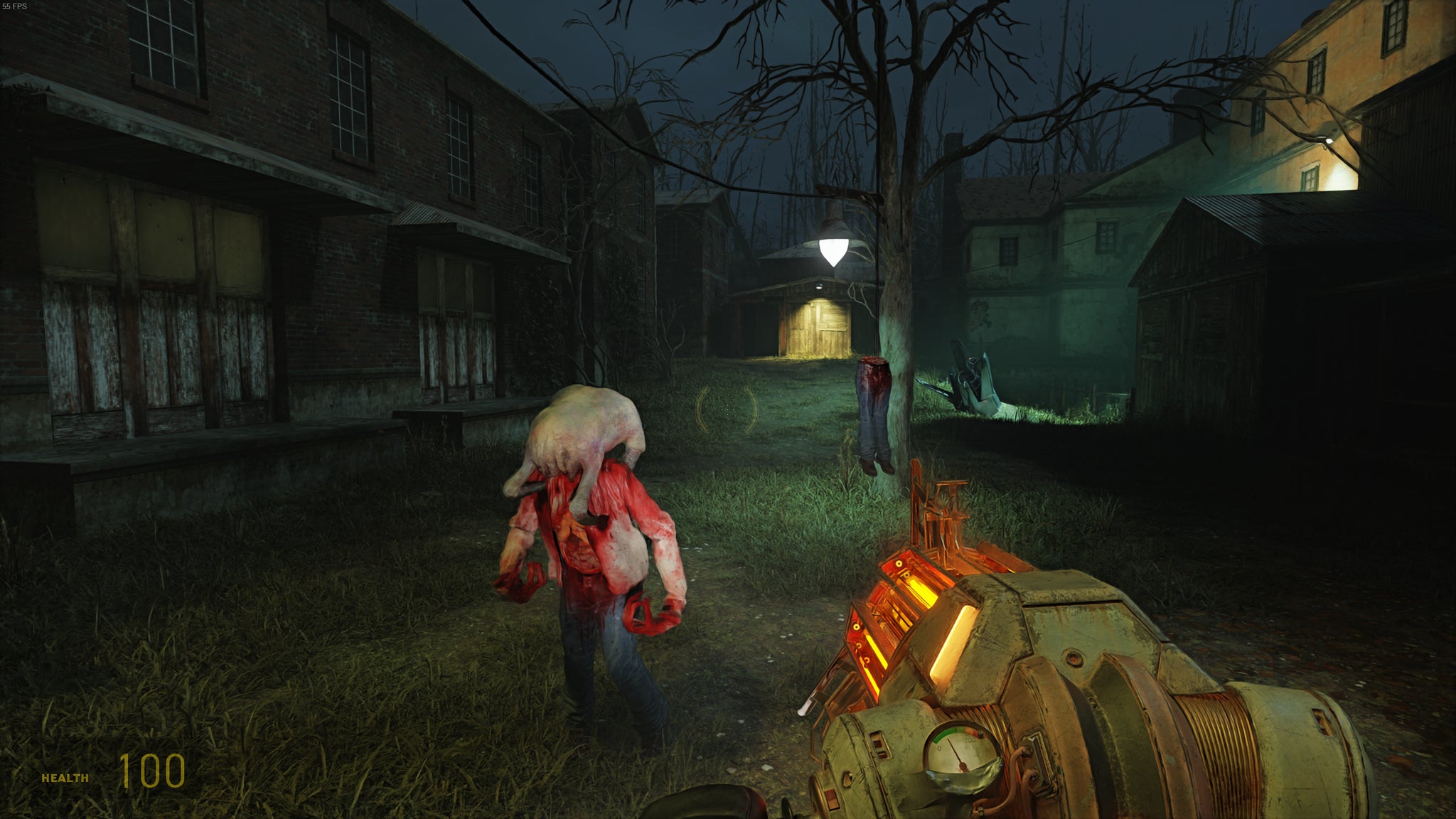 A headcrab zombie attacks from underneath a tree in Half-Life 2 RTX. - 3