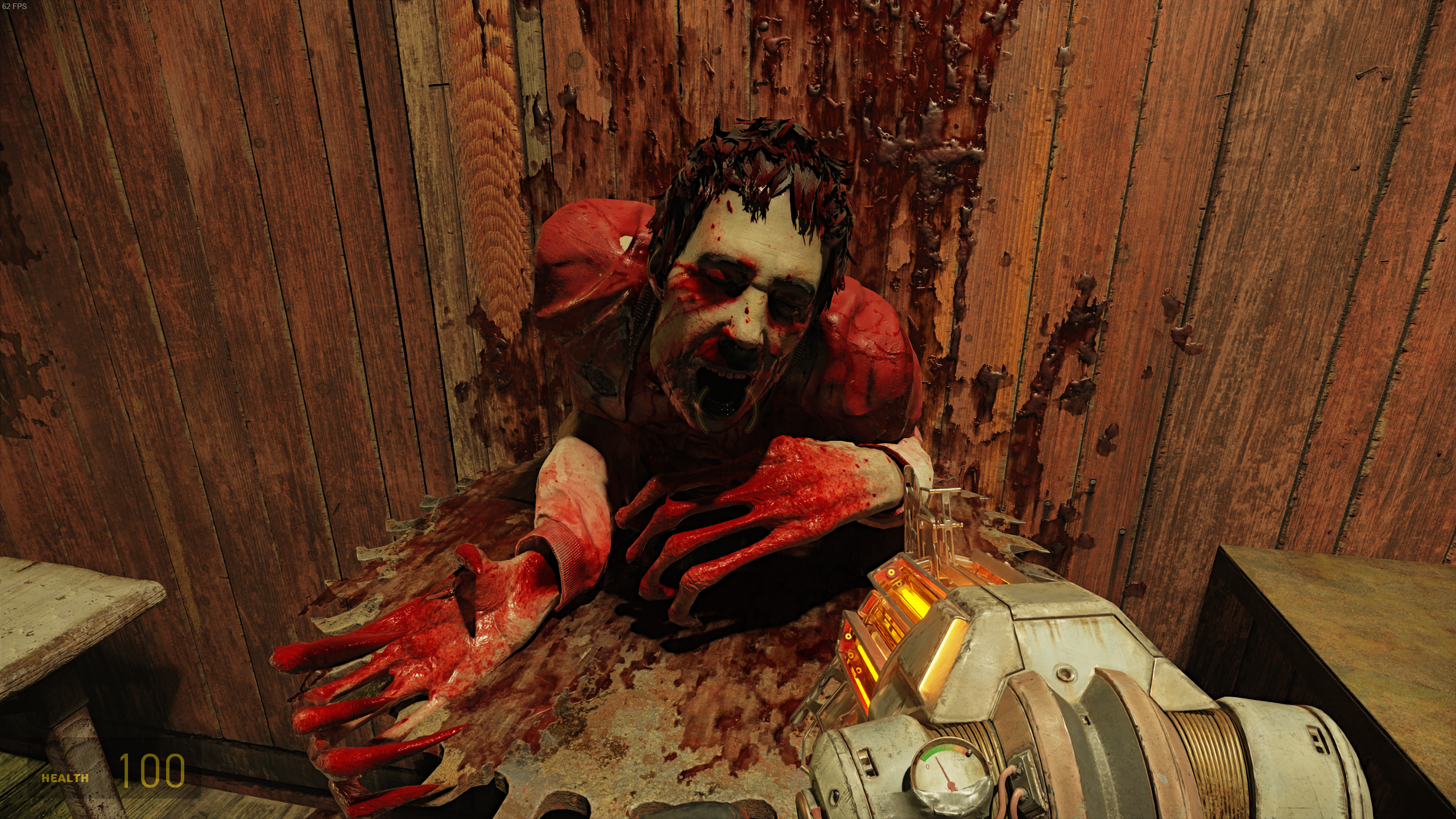 A dead headcrab zombie (minus the headcrab) in Half-Life 2 RTX.