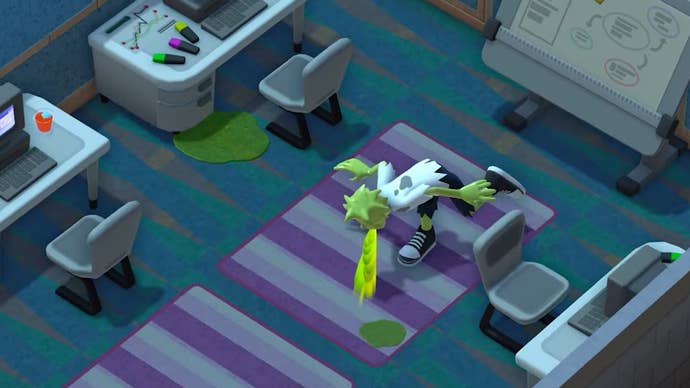 Vomiting zombie in Two Point Campus