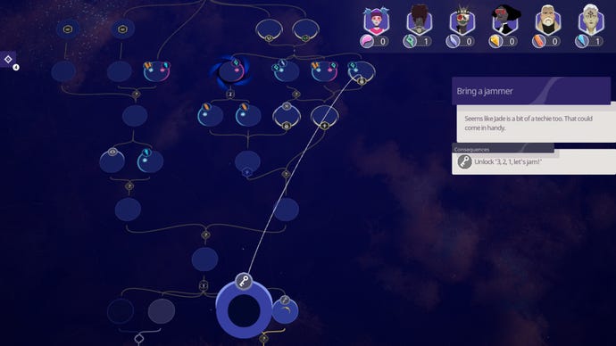 Screenshot of the board game like choice screen in Harmony: The Fall Of Reverie