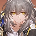 Cropped view of Stelle as the Harmony Trailblazer in Honkai Star Rail, from the neck up.