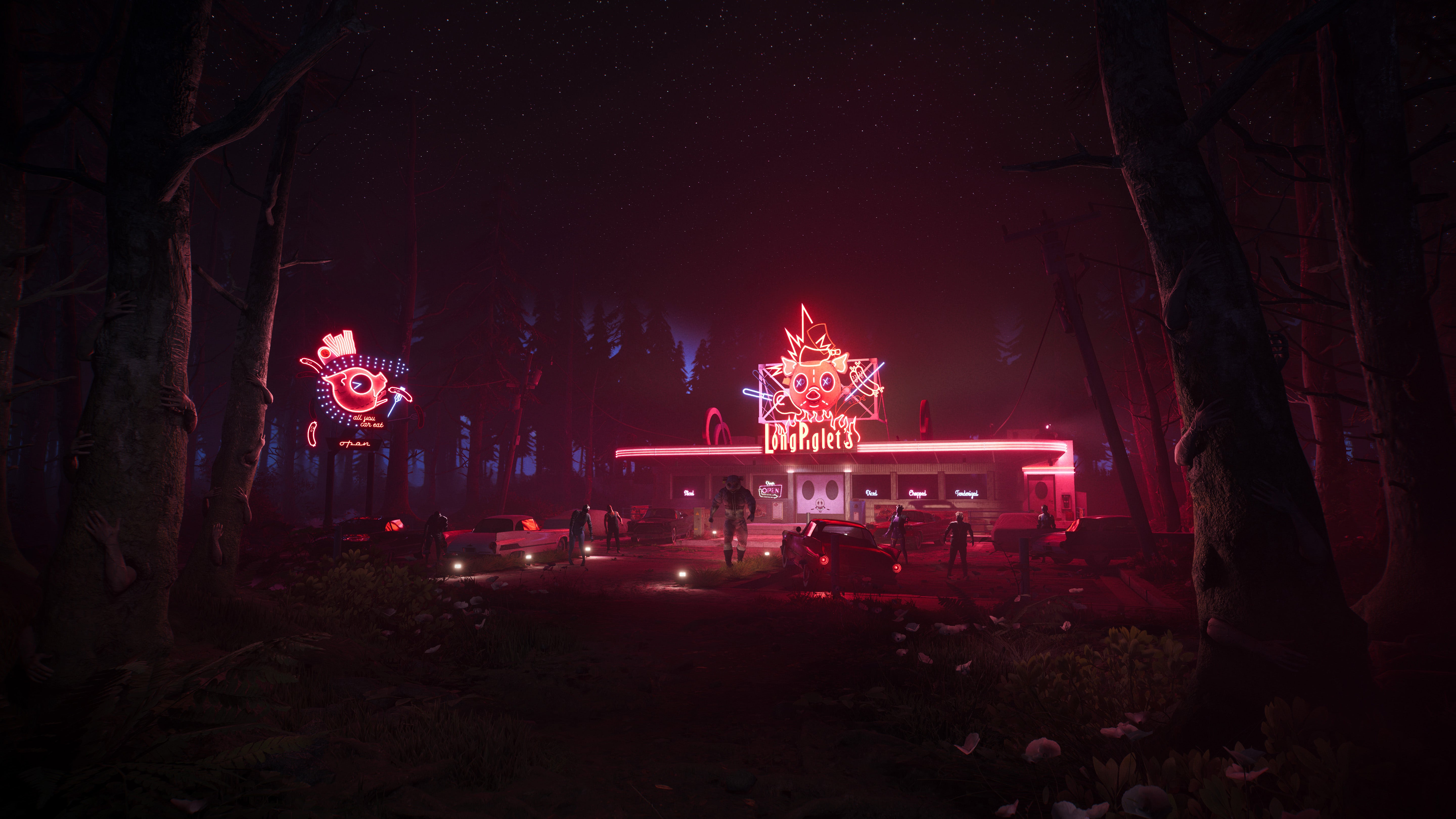 Promo image for Dead Island 2 expansion Haus showing some neon lighting