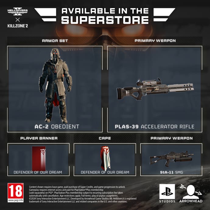 Image showing the second wave of Killzone 2 collaboration items in Helldivers 2