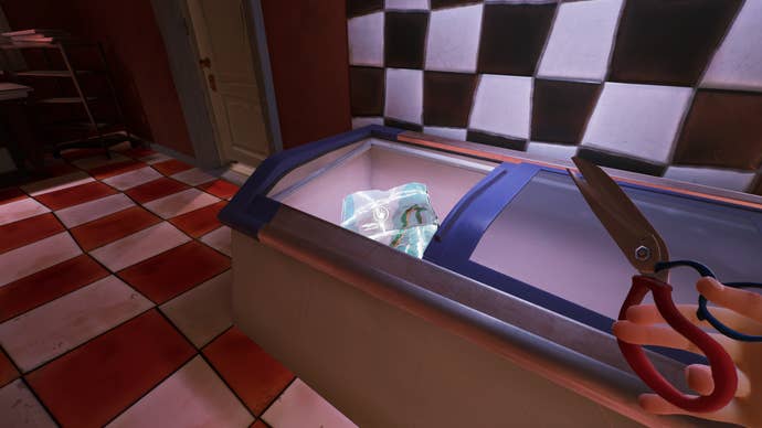 An ice block with a key inside in the bakery in Hello Neighbor 2