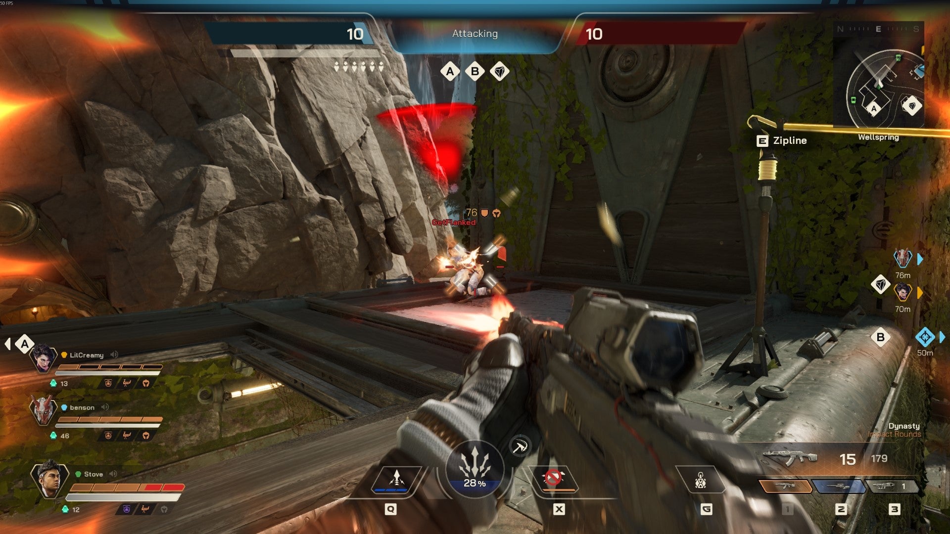 Duelling an enemy in close quarters in Highguard.