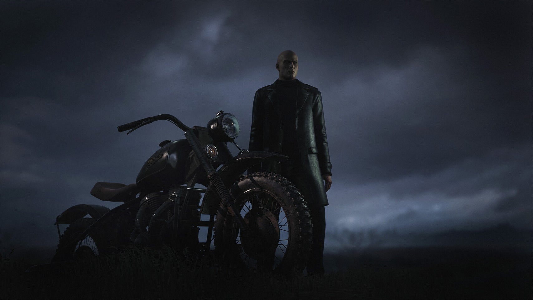 Hitman: World of Assassination - Agent 47 and a motorbike