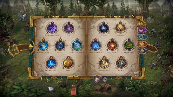A spellbook in Heroes Of Might & Magic: Olden Era