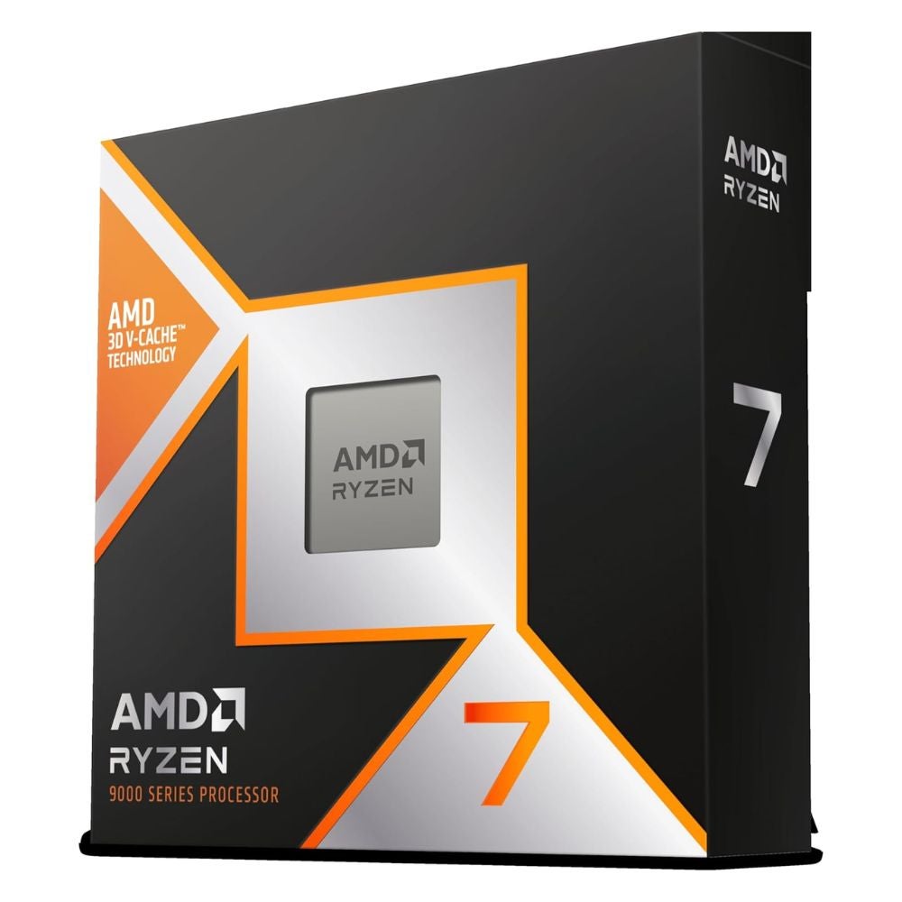AMD RYZEN 7 9800X3D 8-Core, 16-Thread Desktop Processor on a white background