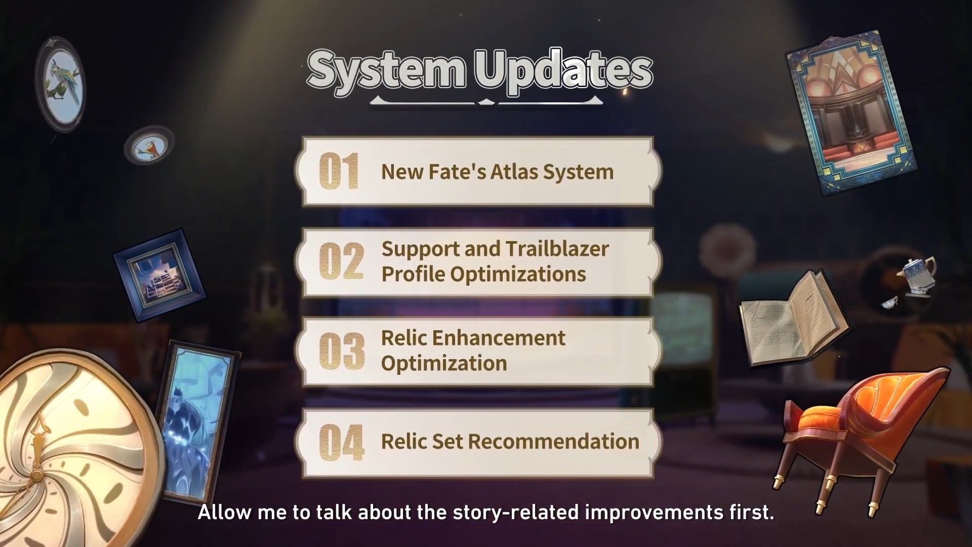 List of system updates being added in Honkai Star Rail 2.0.