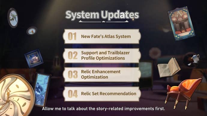 List of system updates being added in Honkai Star Rail 2.0.