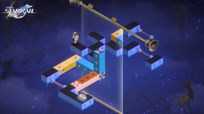 Hanu’s Prison Break event puzzle gameplay controlling a cartoon clock from top down perspective in Honkai Star Rail 2.0.