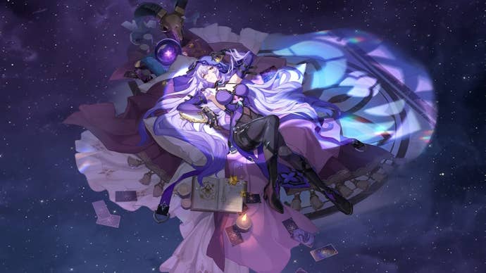 Black Swan splash art on top of a deep blue background of space.