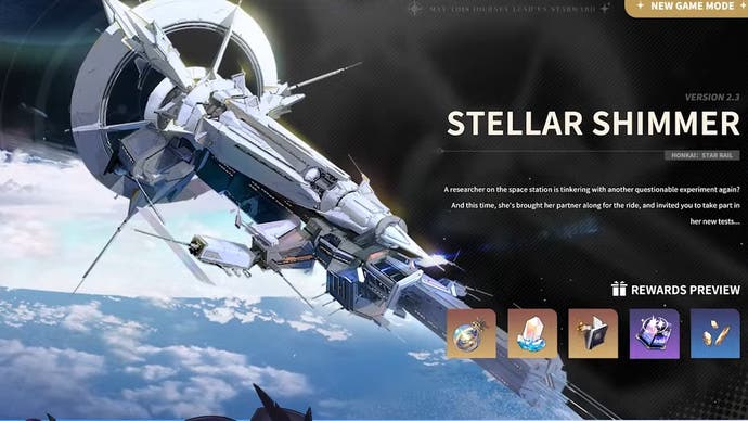 Illustration and description of the limited time event Stellar Shimmer arriving on Honkai Star Rail in version 2.3.