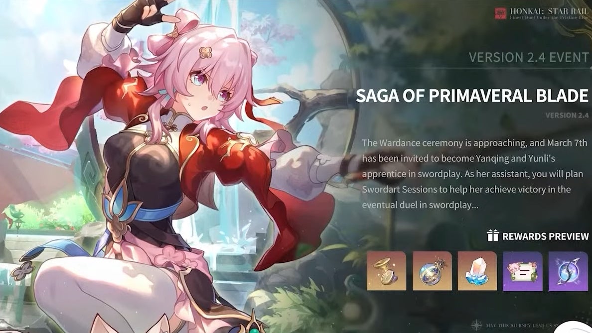 Details for the Saga of Primaveral Blade event in Honkai Star Rail.