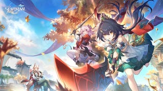 Official artwork for Honkai Star Rail version 2.4 with Yunli and March 7th in her Hunt form.
