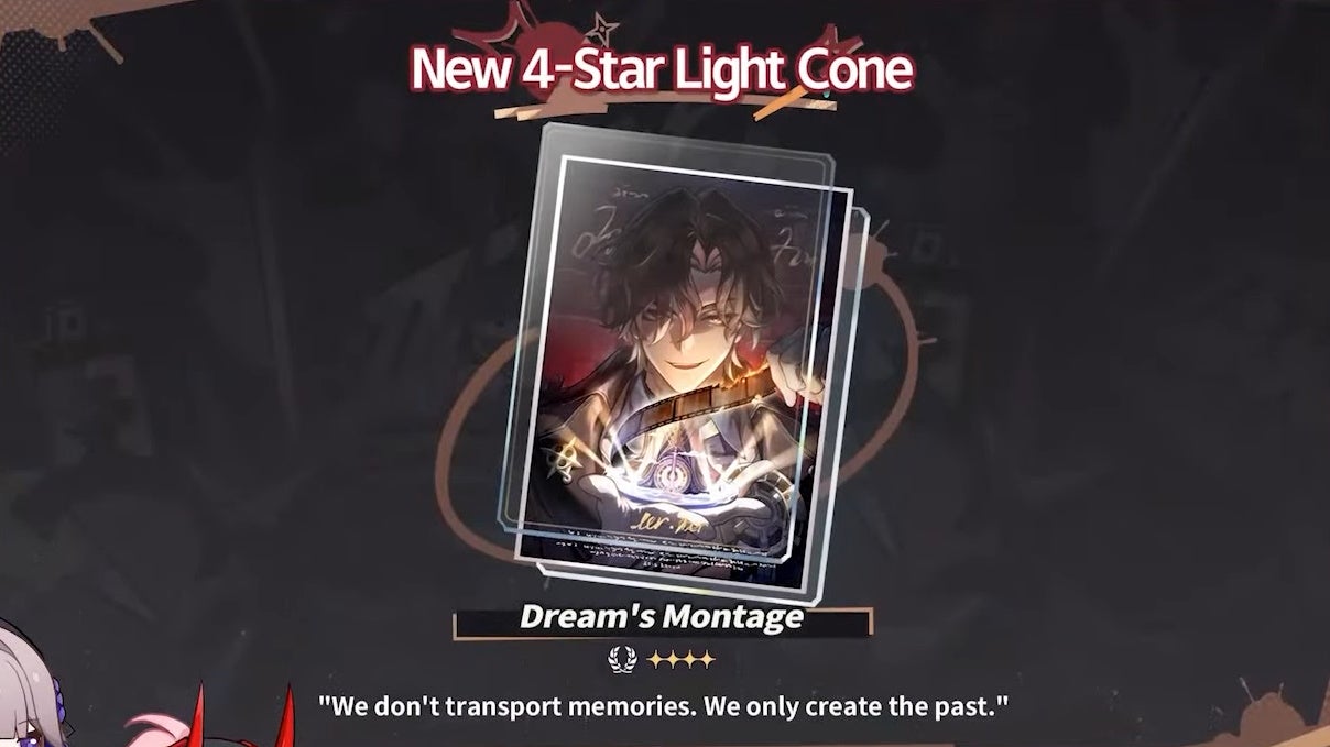 Details andpicture of the Dream&rsquo;s Montage Light Cone in Honkai Star Rail.