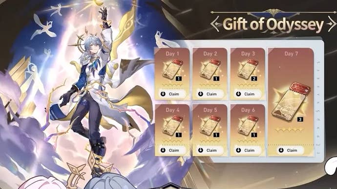 Gift of Odyssey details for Honkai Star Rail in version 2.7 featuring Sunday.
