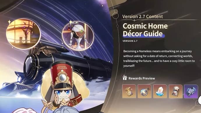 Artowrk and details for the Cosmic Home Decor Guide event in Honkai Star Rail version 2.7.