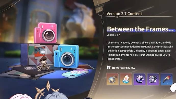 Artwork and details for the Between the Frames event in Honkai Star Rail version 2.7.