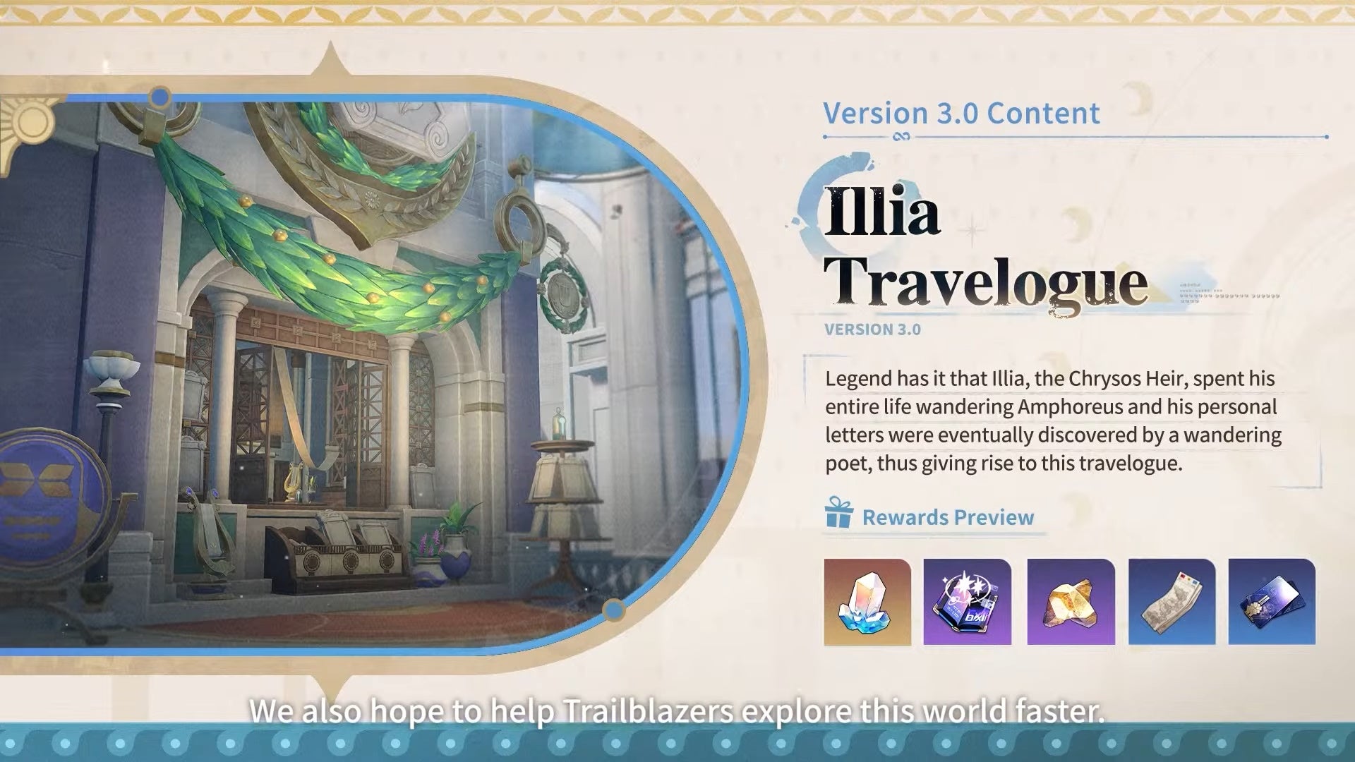 Illia Travelogue event details in Honkai Star Rail.