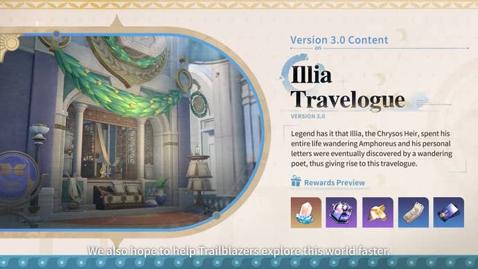 Illia Travelogue event details in Honkai Star Rail.