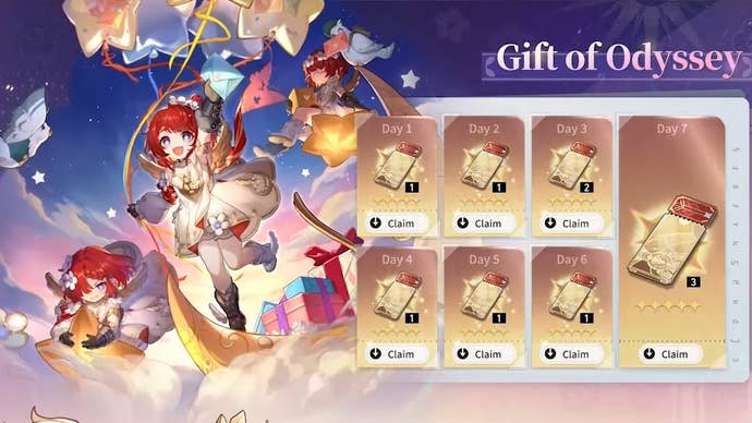 Gift of Odyssey check-in event for version 3.1 of Honkai Star Rail.