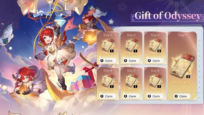 Gift of Odyssey check-in event for version 3.1 of Honkai Star Rail.