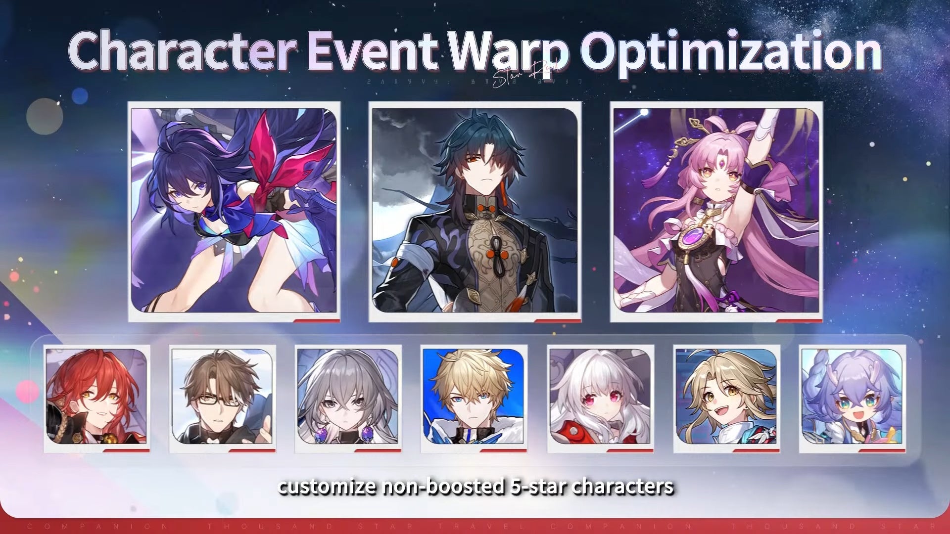 Character event warp opitimization in version 3.2 with Seele, Blade, and Fu Xuan.