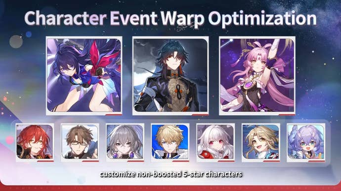 Character event warp opitimization in version 3.2 with Seele, Blade, and Fu Xuan.