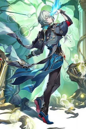 Cropped splash art of Anaxa from Honkai Star Rail.