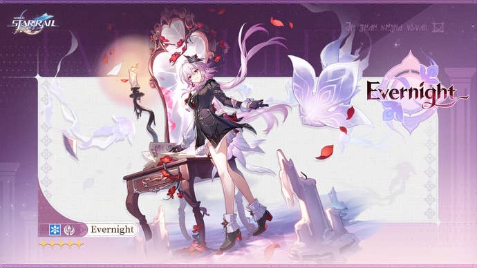 A drip marketing image for Evernight in Honkai: Star Rail.